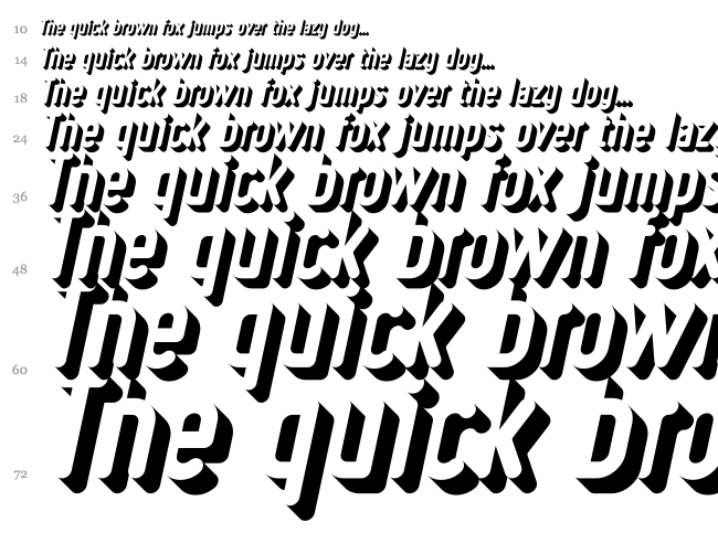 Ruler Volume font waterfall